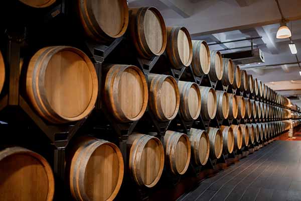Oak b barrels for aged wine