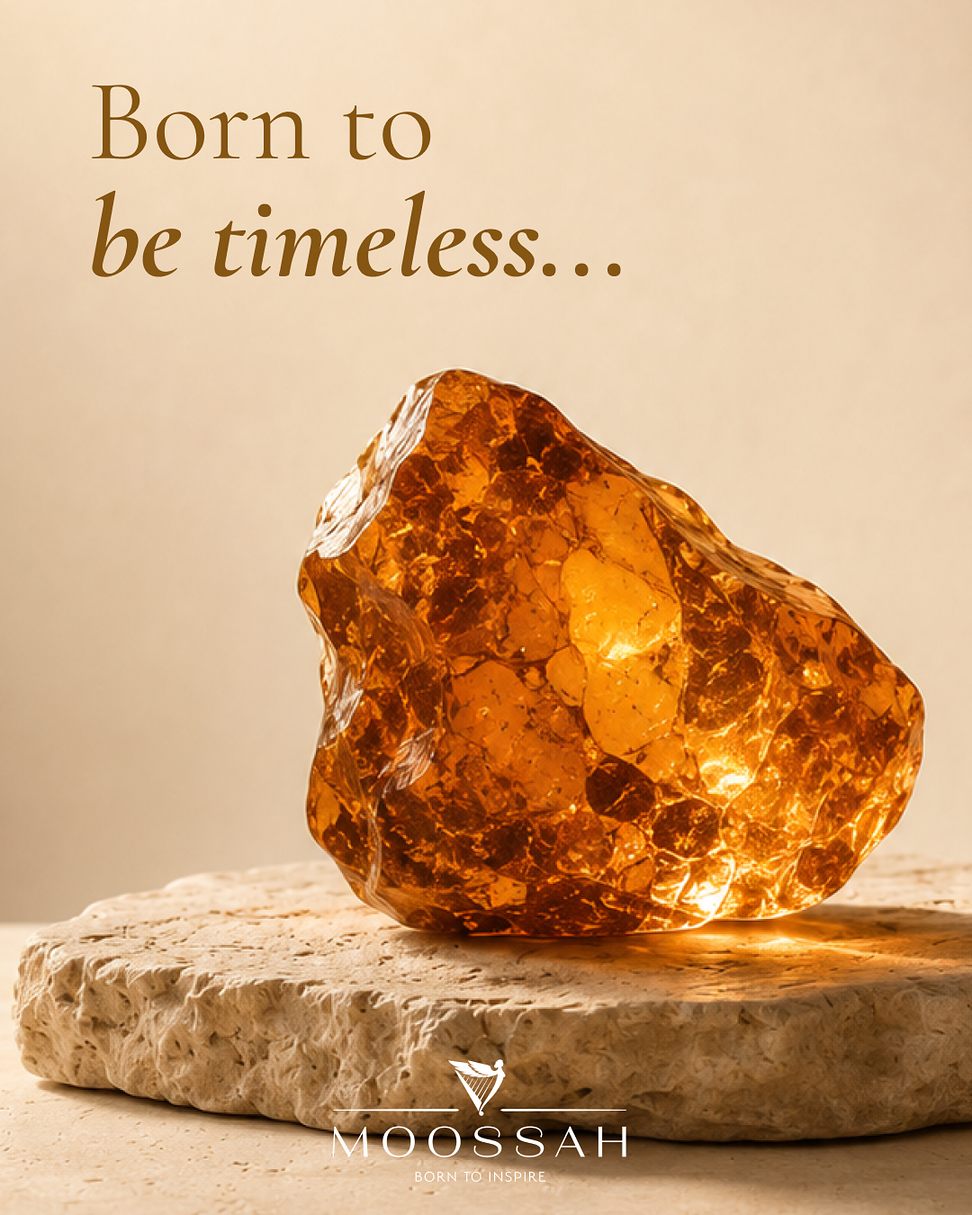 Amber stone with grape -- conceptual image